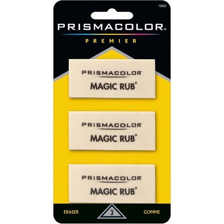 PRISMACOLOR Magic Rub Eraser, 1"x7/16"x2-1/4", 3/PK, White PK SAN70503